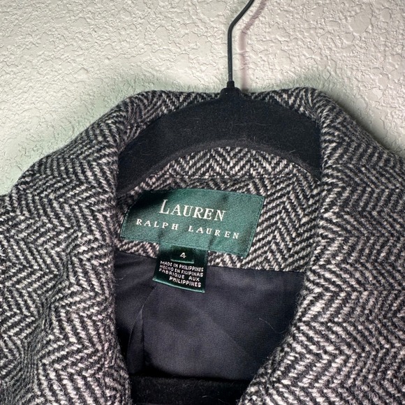 Lauren Ralph Lauren Blazer Herringbone Wool Blend Jacket Women's Size 4 - Picture 5 of 8